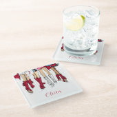 アラバマレディースカウボーイブーツハズクリムゾン ガラスコースター (アングル)