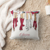 アラバマレディースカウボーイブーツハズクリムゾン クッション (ブランケット)