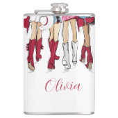 アラバマレディースカウボーイブーツハズクリムゾン フラスク (正面)