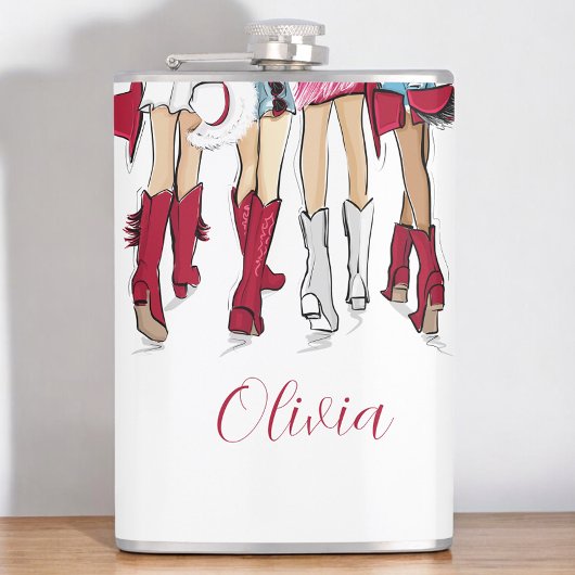 アラバマレディースカウボーイブーツハズクリムゾン フラスク