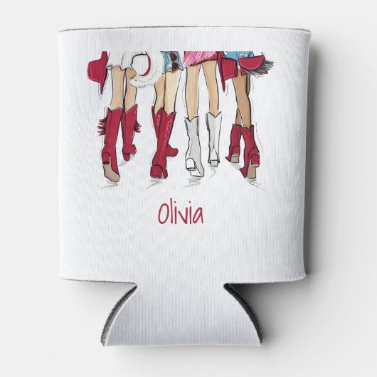 アラバマレディースカウボーイブーツハットカスタムファッション 缶クーラー (正面)