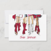 アラバマレディースカウボーズブーツクリムゾンカスタムファッション サンキューカード (裏面)