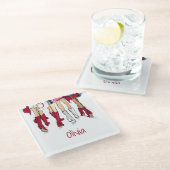 アラバマレディースファッションカウボーブーズクリムゾンネーム ガラスコースター (アングル)