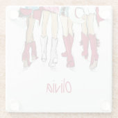 アラバマレディースファッションカウボーブーズクリムゾンネーム ガラスコースター (裏面)