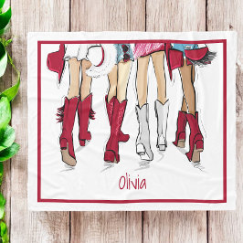 アラバマレディースファッションカウボーブーズクリムゾンネーム フリースブランケット