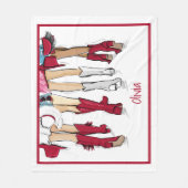 アラバマレディースファッションカウボーブーズクリムゾンネーム フリースブランケット (正面)