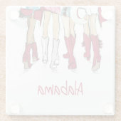 アラバマレディースファッションカウボーブーズクリムゾンレッド ガラスコースター (裏面)