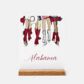 アラバマレディースファッションカウボーブーレッドホワイト アクリルサイン (正面)