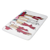 アラバマレディースファッションカウボーブーレッドホワイト バスマット (アングル)