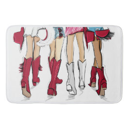 アラバマレディースファッションカウボーブーレッドホワイト バスマット