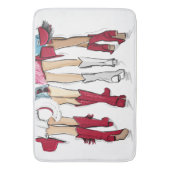 アラバマレディースファッションカウボーブーレッドホワイト バスマット (正面縦)