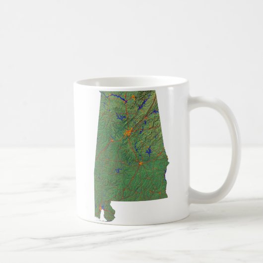 アラバマン国旗+地図マグカップ コーヒーマグカップ (右)