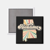 アラバマヴィンテージカラフルの地図 マグネット (正面/裏面)