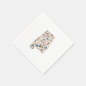 アラバマヴィンテージ写真地図アンティーク州図 スタンダードカクテルナプキン (角)