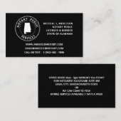 アラバマ公証人公共サービス 名刺 (正面/裏面)