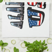 アラバマ写真と米国国旗のフォント キッチンタオル (折り畳み)