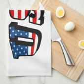 アラバマ写真と米国国旗のフォント キッチンタオル (四つ折り)