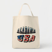 アラバマ写真と米国国旗のフォント トートバッグ (正面)