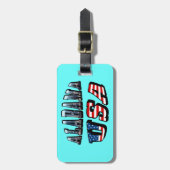 アラバマ写真と米国国旗のフォント ラゲッジタグ (正面縦)