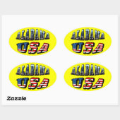 アラバマ写真と米国国旗のフォント 楕円形シール (シート)