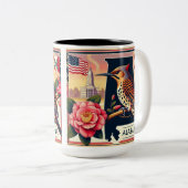アラバマ北部フリッカーバード&カメリア花 ツートーンマグカップ (正面右)