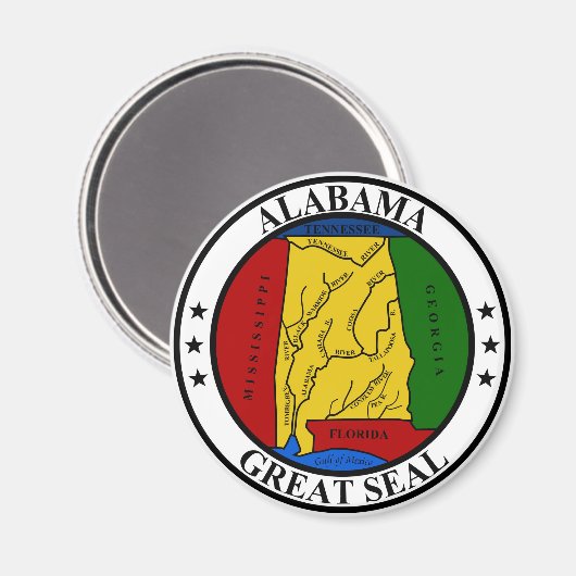 アラバマ印統一された州アメリカ国旗の記号表示 マグネット (正面/裏面)