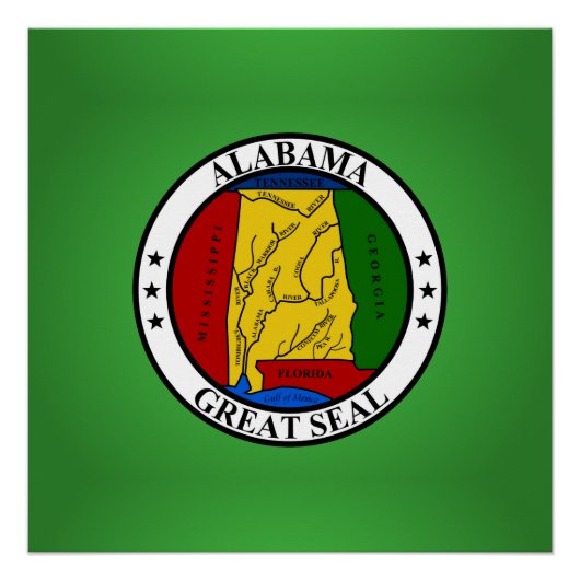 アラバマ印、アメリカ州印 ポスター (正面)