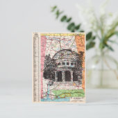 アラバマ地図アート ポストカード (スタンド正面)