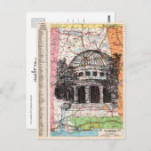 アラバマ地図アート ポストカード (正面/裏面)