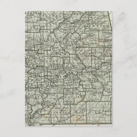 アラバマ地図 ポストカード (正面)