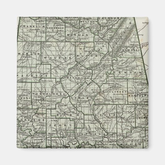 アラバマ地図 マグネット (正面)