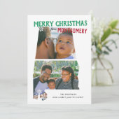 アラバマ州からのメリークリスマス 二枚の写真入りクリスマスカード シーズンカード (スタンド正面)