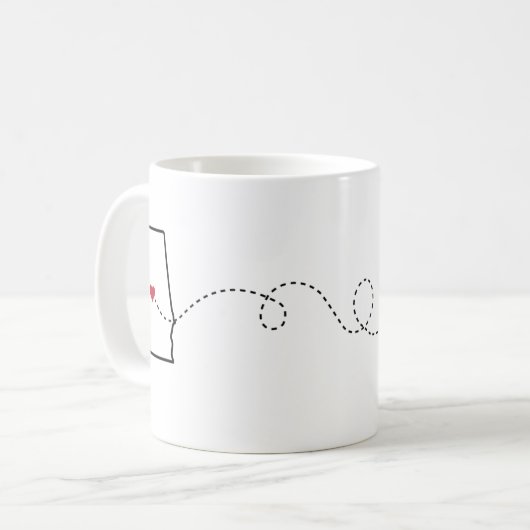 アラバマ州からペンシルバニア州 – ハート2ハート喫茶マグ コーヒーマグカップ (正面左)