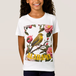 アラバマ州のキバシリとツバキのカットアウト Tシャツ