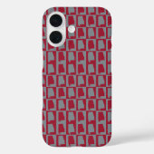 アラバマ州のシルエット市松模様 ディープ Case-Mate iPhoneケース (裏面)