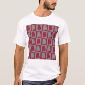 アラバマ州のシルエット市松模様 レッド グレー Tシャツ (正面)