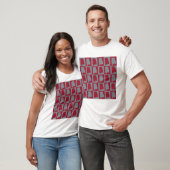 アラバマ州のシルエット市松模様 レッド グレー Tシャツ (ユニセックス)