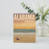 アラバマ州のビーチの夕焼け ポストカード (スタンド正面)