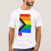 アラバマ州のプライド LGBTQ プログレスプライド Tシャツ (正面)