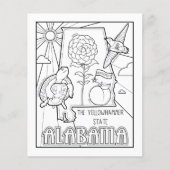 アラバマ州の図形とファクトの色付けページ チラシ (正面)