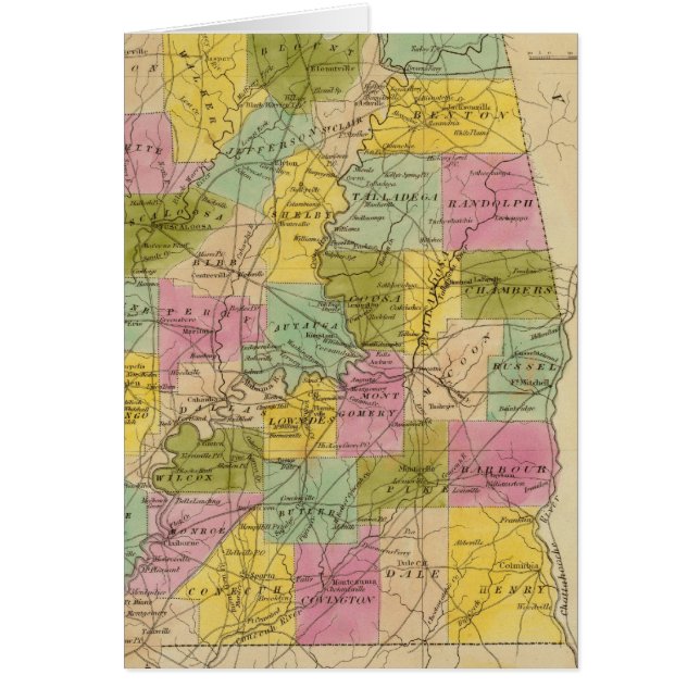 アラバマ州の地図 (正面)