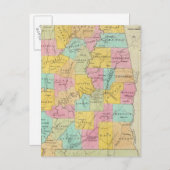 アラバマ州の地図 ポストカード (正面/裏面)