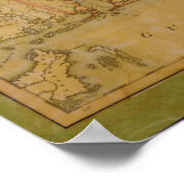 アラバマ州の州再現地図1820 ポスター (角)