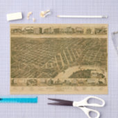 アラバマ州の州都モンゴメリーの地図（1887年） 薄葉紙 (クラフト)