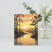 アラバマ州の旅アートヴィンテージ ポストカード (スタンド正面)