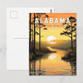 アラバマ州の旅アートヴィンテージ ポストカード (正面/裏面)