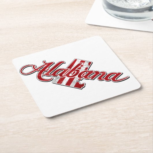 アラバマ州の概要 スクエアペーパーコースター (アングル)