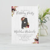 アラバマ州の素朴な誕生日パーティー招待状 招待状 (スタンド正面)
