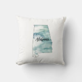 アラバマ州イラストレーション概要石 クッション (正面)