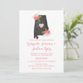 アラバマ州ウォーターカラーフローラ結婚式招待状 招待状 (スタンド正面)